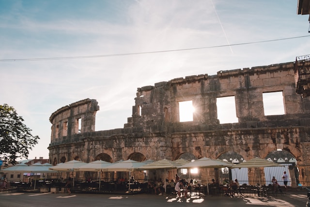 Walking Tour of The Arena in Pula, - external view